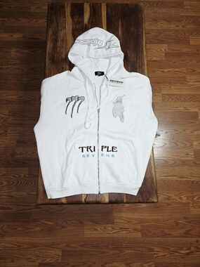 Triple 7's Miami White Zip-Up Hoodie